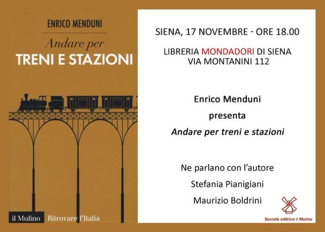 enrico menduni andare per stazioni alla libreria mondadori di siena