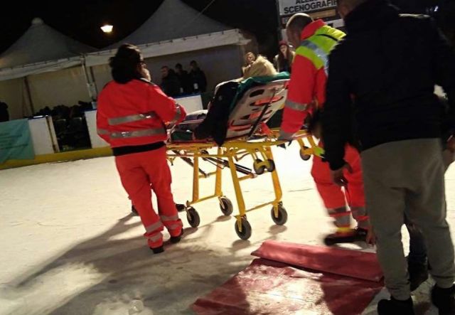 scivolata sul ghiaccio, foto da lecce news