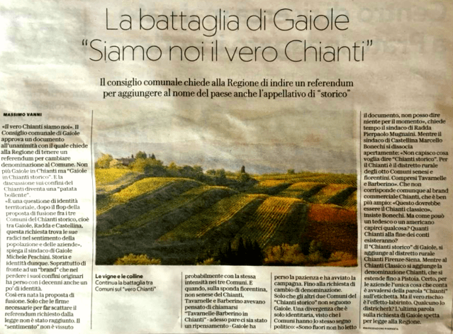 repubblica articolo di massimo vanni sul chianti storico