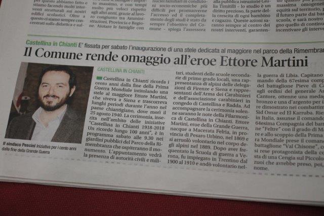 corriere di siena 1 novembre, michele pescini sindaco di castellina