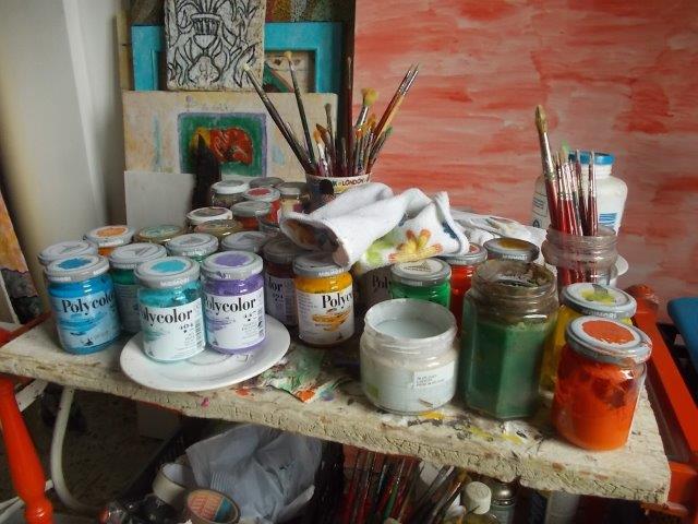 colori nello studio del pittore