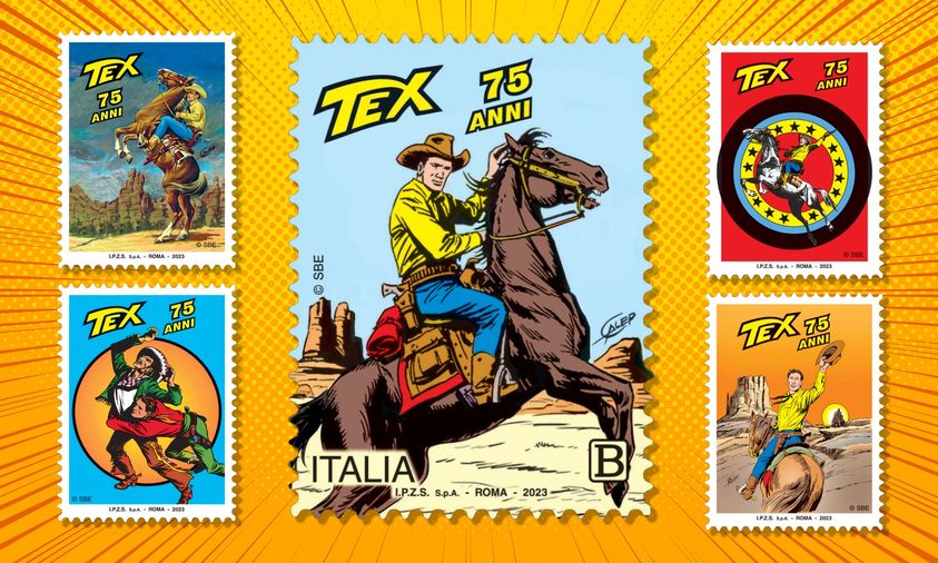 francobollo per i 75 anni di tex