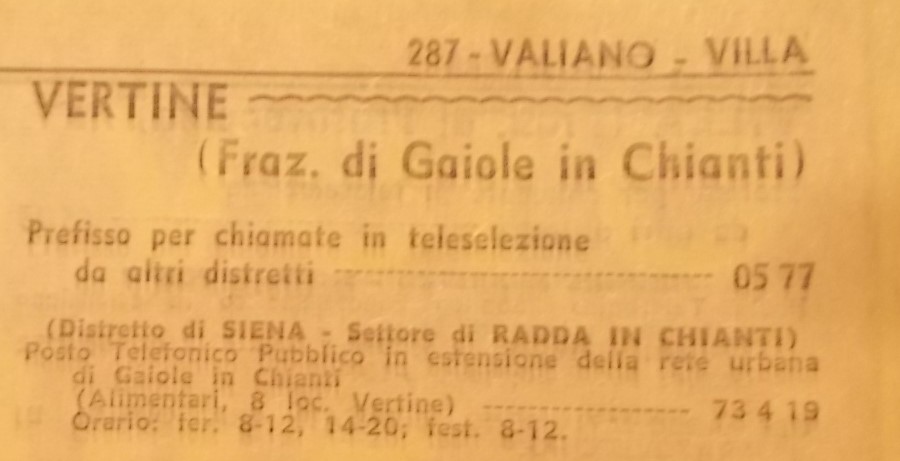 elenco telefonico 1969 vertine